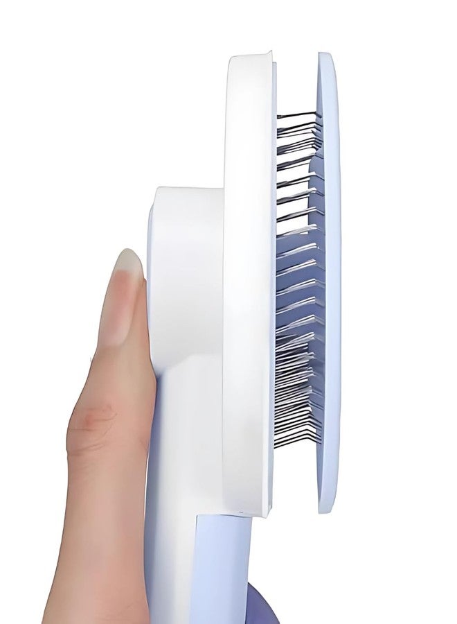 PET FUN White Slicker Grooming Brush for Dogs & Cats | Detangles, Reduces Shedding & Matting | Bristles with Comfort Grip | Ideal for All Breeds & Hair Types - Image 2